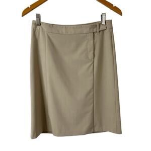 United Colors of Benetton Women's Vtg Skirt Size EU 40 US 8 A-Line Tan Stretch